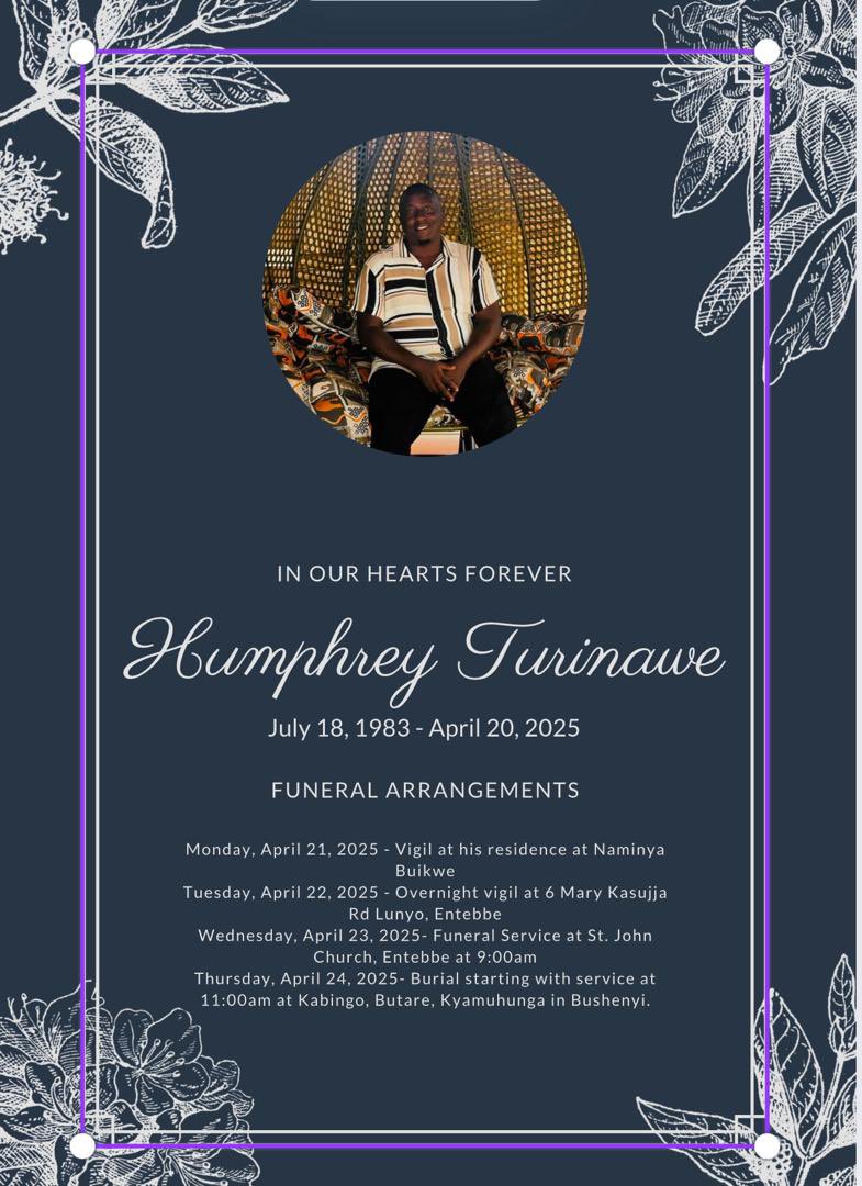 The School Administration with great sadness announces the death of Mr. Humphrey Turinawe, a long serving Academic staff, who has been a Lecturer in the Department of Marketing and Management at the MUBS Jinja Campus. He passed away on Sunday, April 20, 2025 at Rubaga Hospital