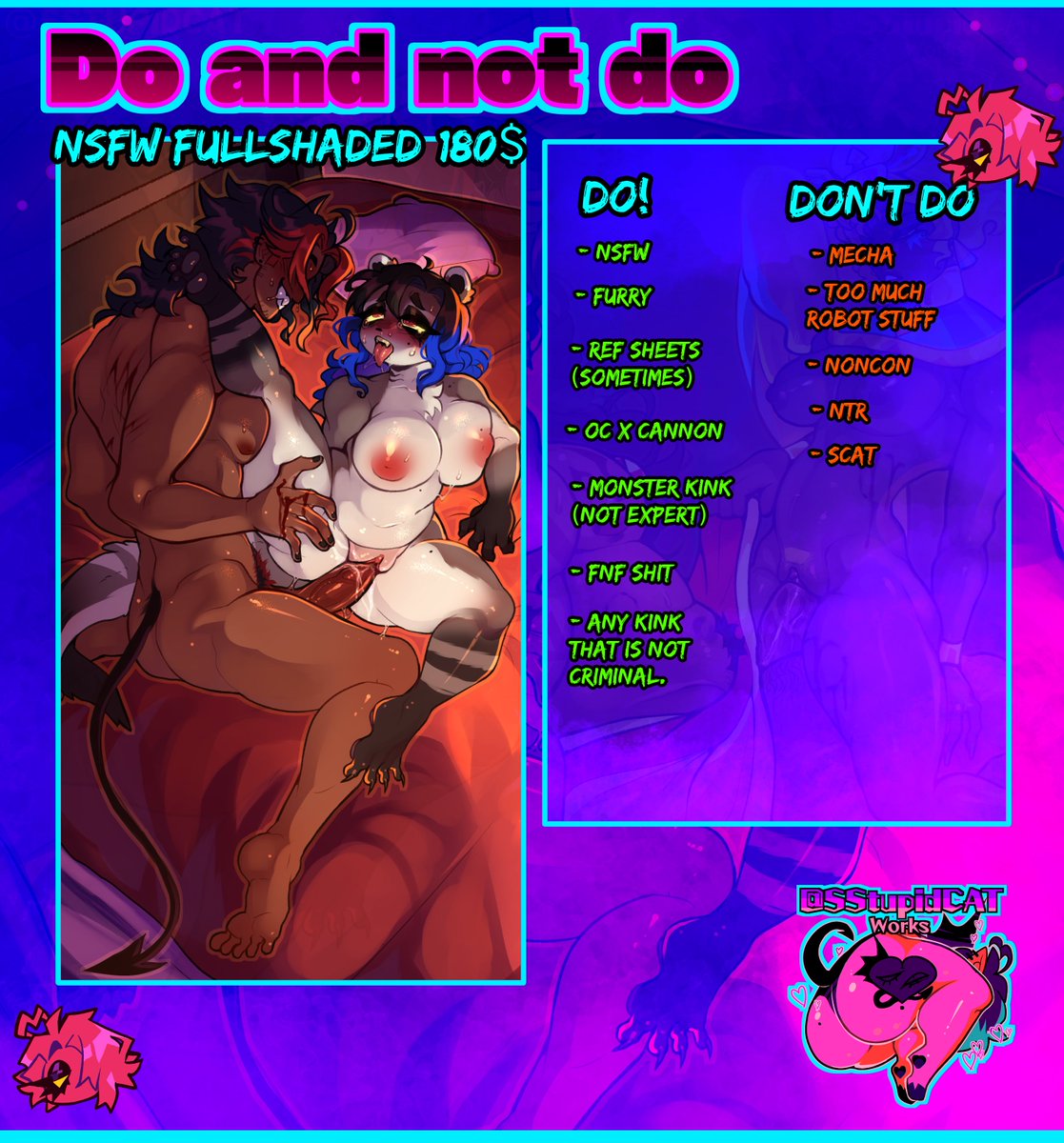 SStupidcat's tweet photo. 🔞 New comission sheet! 

Same prices, just new art! 🎨 https://t.co/a4dYL5JZ6T
