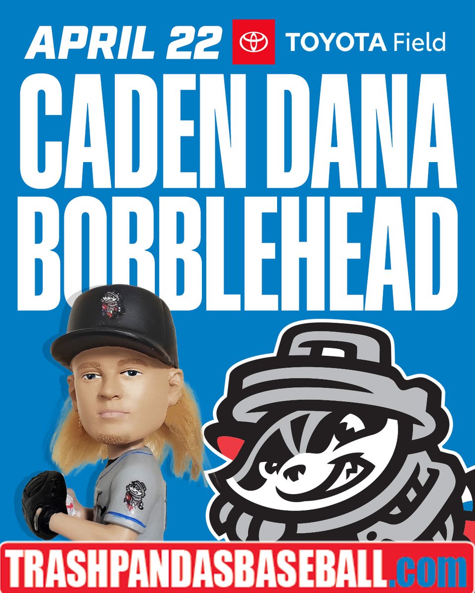 TOMORROW, THE LUSCIOUS LOCKS OF CADEN DANA WILL BE IN BOBBLEHEAD FORM. 

The first 1,500 fans 18 &amp; older will get one upon arrival, courtesy of SportsMED! 

Gates open at 5 PM and tickets are still available at tptix.com!