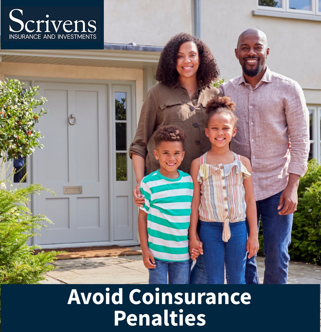 WHScrivens's tweet image. Did you know?  

A coinsurance penalty occurs when your property insurance coverage is less than a specified percentage (often 80% or 90%) of your property's replacement value: bit.ly/3A9tbaN 

#Scrivens #Coinsurance #HomeInsurance