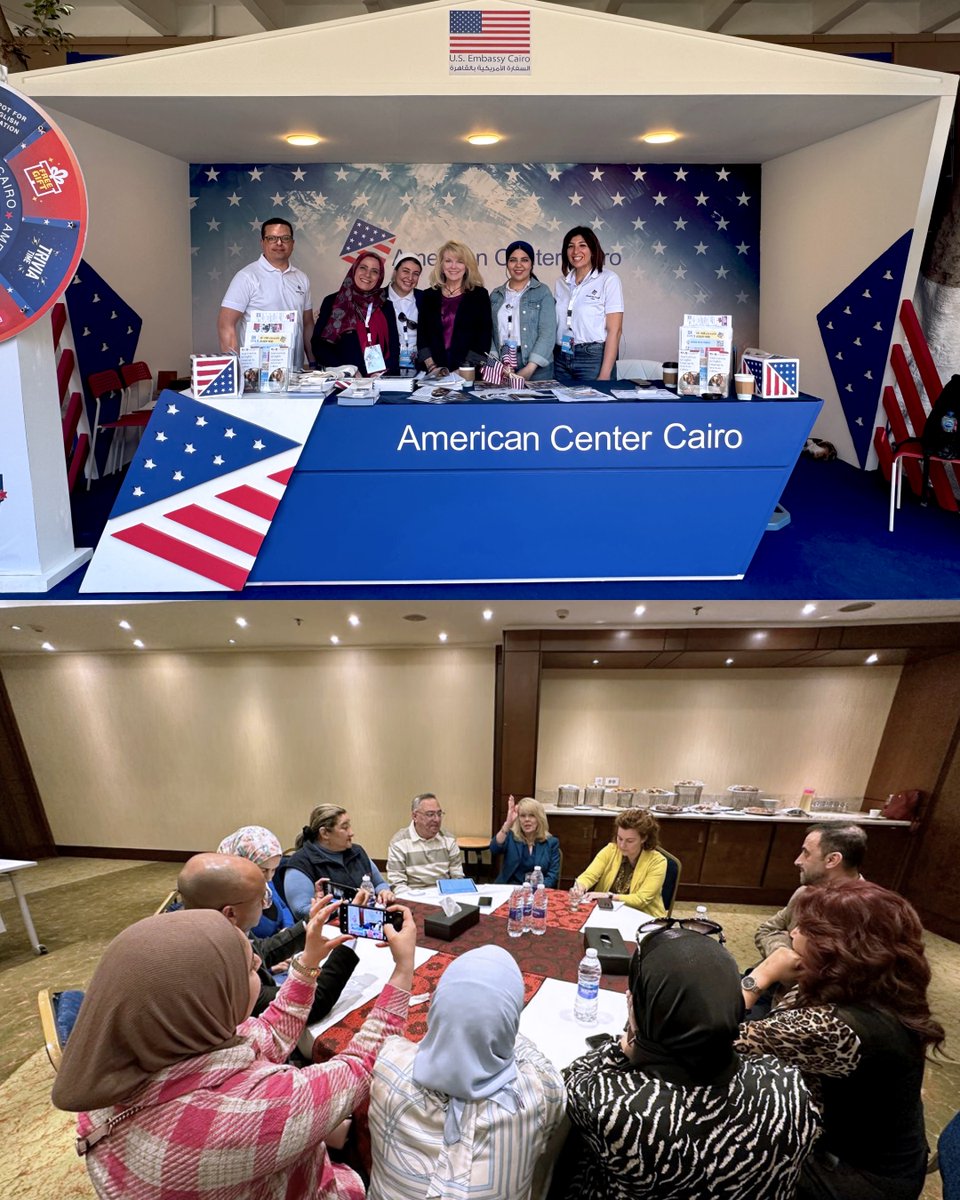 RocketCenterUSA's tweet photo. Our CEO Dr. Kimberly Robinson is off to a busy start as she visits Egypt for the U.S. Speaker Program. Stay tuned as she continues to meet with others with a shared passion for space exploration. @ECAatState @WorldLearning #USSpeakerProgram #ExchangeOurWorld https://t.co/nU96PKCZHe