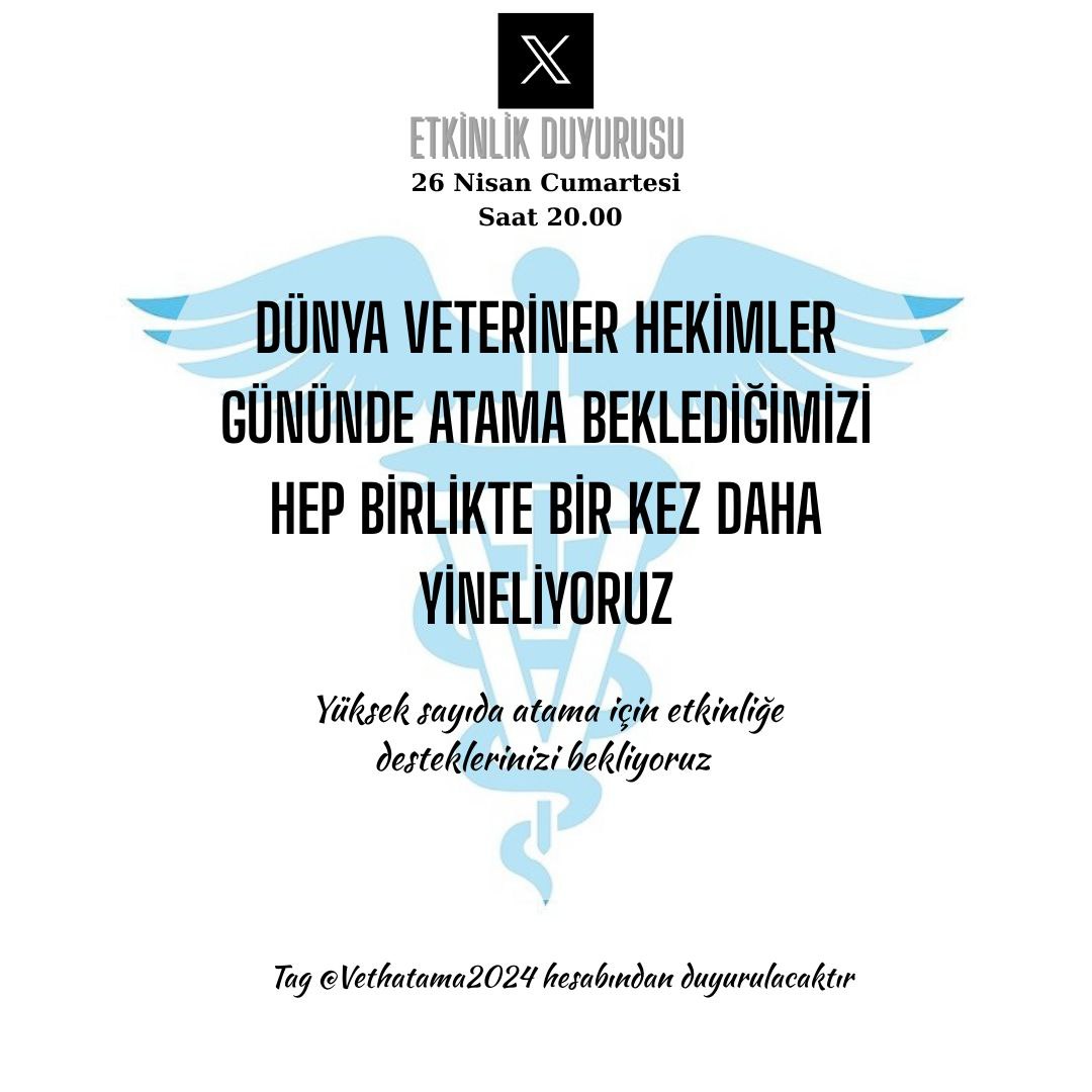Sağlıklı Hayvan, Güvenli Gıda, Sağlıklı İnsan sloganı ile çıktığımız yolda hayvansal gıda sorunlarının artması Veteriner Hekimlerin önemini birkez daha günyüzüne çıkartıyor kamuya veterinerhekim istihdamını elzem hâle getiriyor. önemimizi hep birlikte vurgulayalım