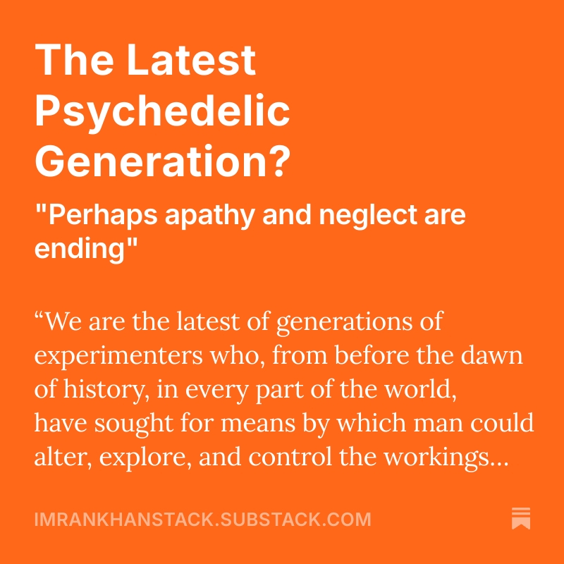 You might know that the word 'psychedelic' means 'mind-manifesting'...  

I dug up what Humphry Osmond, its originator, had to say about it in 1957.  

A lot of it feels like it could have been written yesterday👇

substack.com/home/post/p-16…