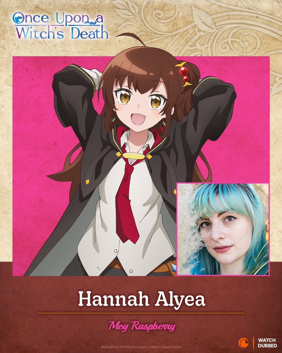 Hannah Alyea (@hannahalyea) on Twitter photo Super excited to say I am the English voice for Meg Raspberry in One Upon a Witches Death. It’s been an absolute blast to record for! Endless gratitude to <a href="/HelenaWalstrom/">Helena Walstrom</a> for the opportunity, #Stevie engineering the good vibes on the 1st ep & #Jameson leading good vibes onward! Super excited to say I am the English voice for Meg Raspberry in One Upon a Witches Death. It’s been an absolute blast to record for! Endless gratitude to <a href="/HelenaWalstrom/">Helena Walstrom</a> for the opportunity, #Stevie engineering the good vibes on the 1st ep & #Jameson leading good vibes onward!