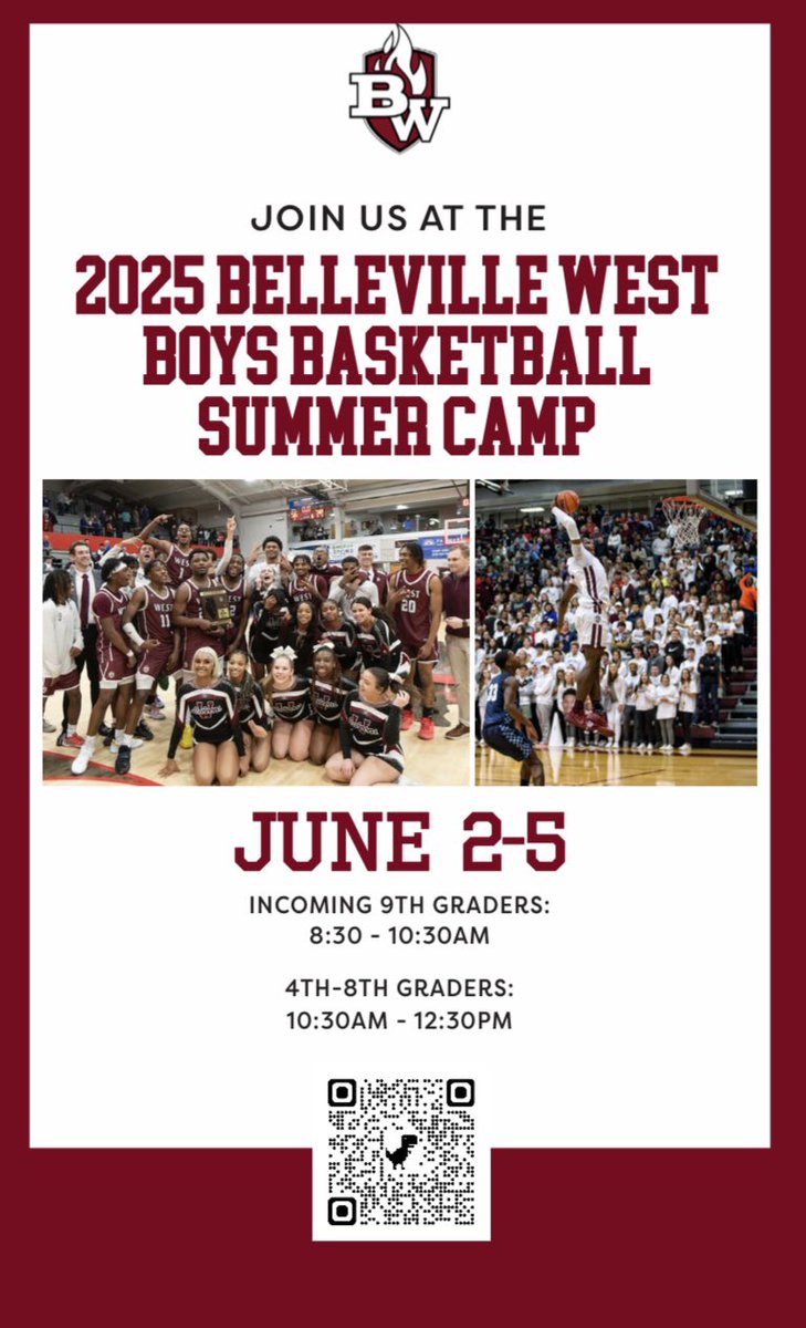 BWest Hoops (@maroonshoops) on Twitter photo 🏀 <a href="/BWestAthletics/">BW Athletics</a> Registration is open for our annual summer camp. Hope you can join us the first week of June! 🏀 You can register online at this link:
bellevillewestcamps.com/boys-basketbal… 🏀 <a href="/BWestAthletics/">BW Athletics</a> Registration is open for our annual summer camp. Hope you can join us the first week of June! 🏀 You can register online at this link:
bellevillewestcamps.com/boys-basketbal…