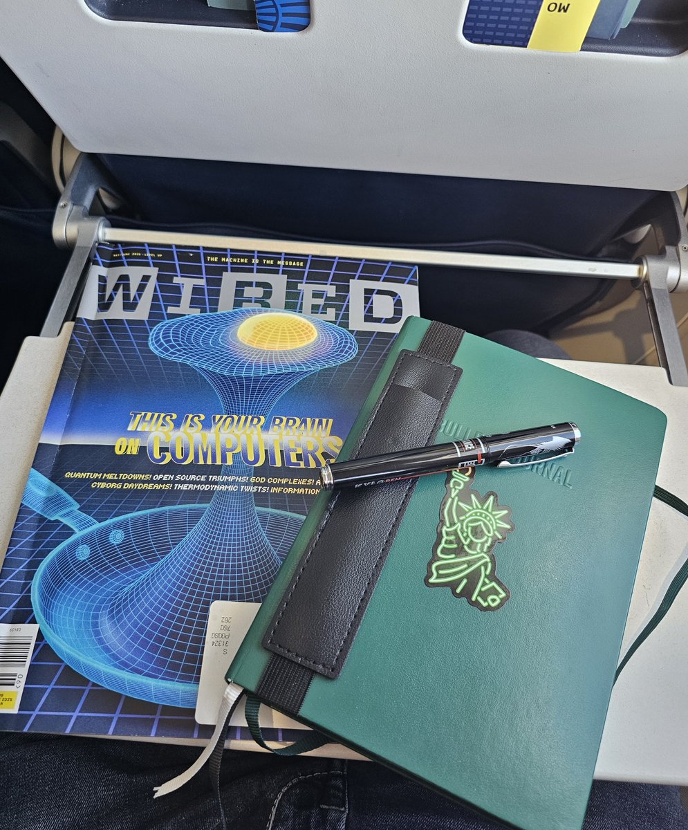 jatinkrmalik's tweet image. Flying essentials for my flight today ✈️ 

- @WIRED latest issue(highly recommended)
- My #bulletjournal