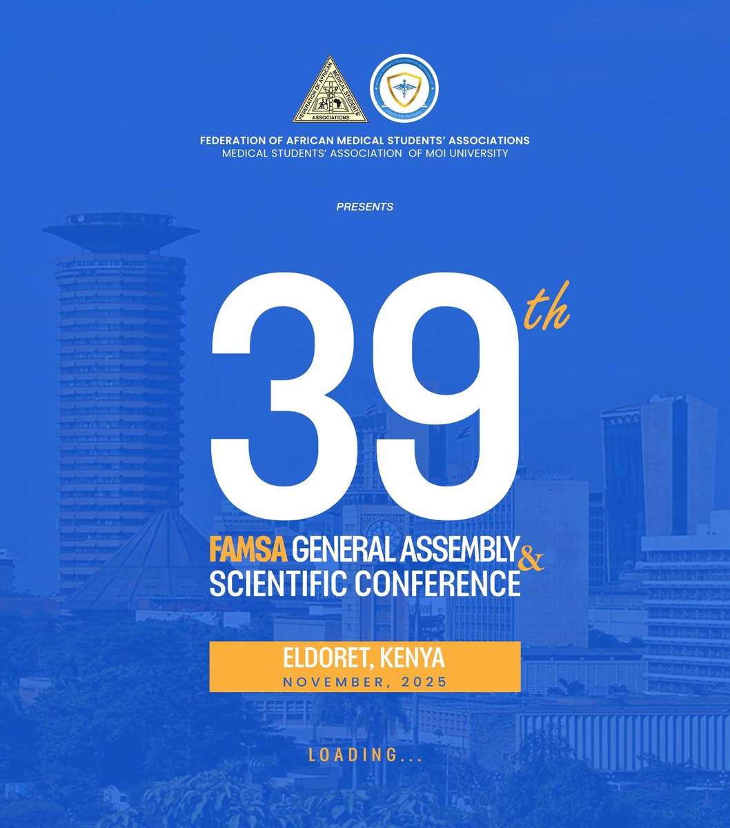 Eldoret, get ready!
 The 39th FAMSA <a href="/official_famsa/">FAMSA</a> General Assembly &amp; Scientific Conference happening this November, hosted by the Medical Students' Association of Moi University <a href="/msamumoi/">M.S.A.M.U</a>. Let's celebrate African science, unity and the future of healthcare!#EldoretConference
