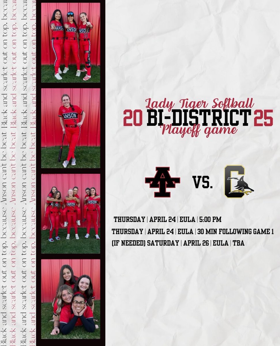 Lady Tiger Softball Playoffs! Let’s go!