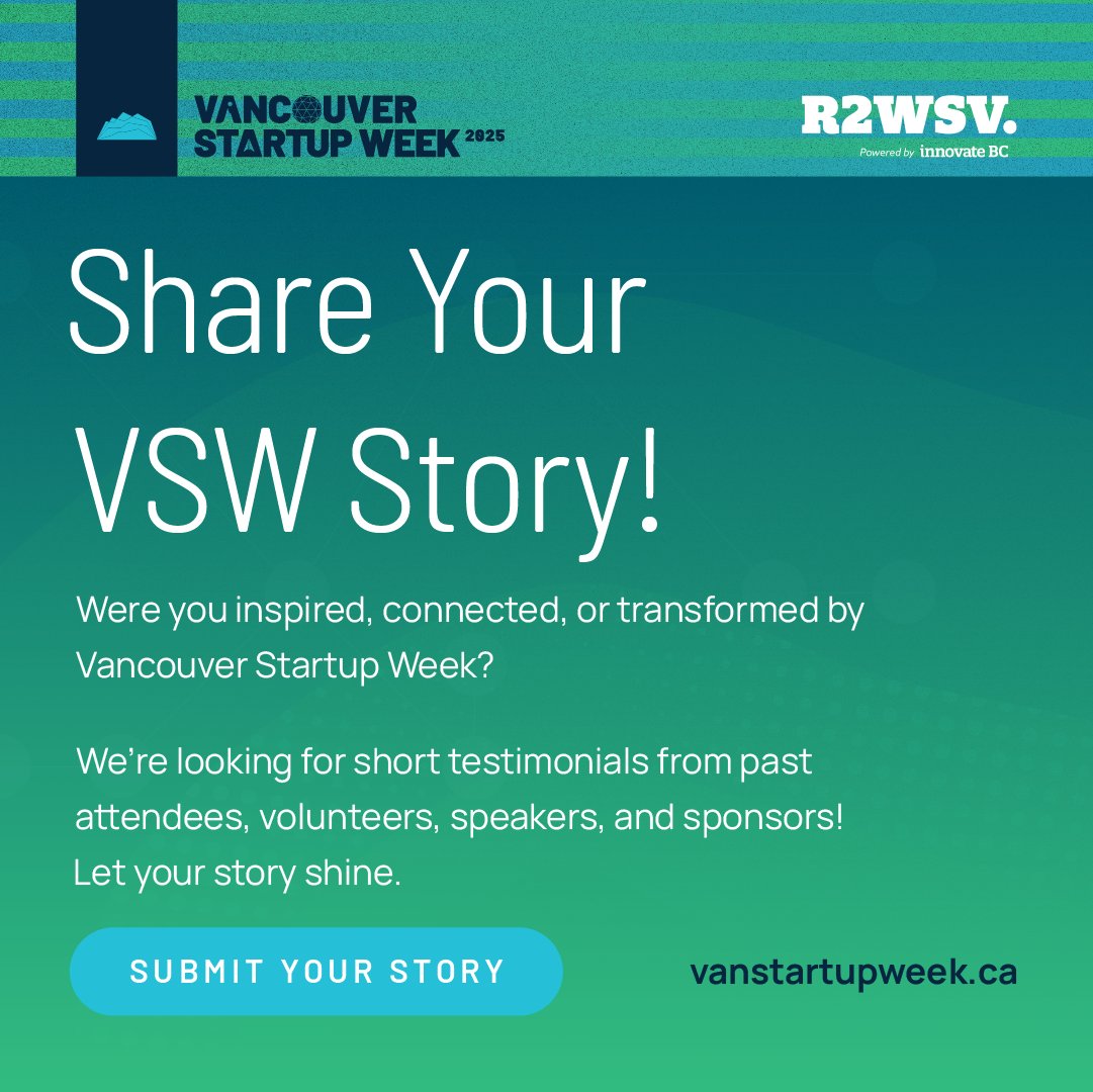 vanstartupweek's tweet image. Were you a part of #VSW2024? 🚀
Attendee, speaker, sponsor, or volunteer — we want to hear your story! 🎤💬
Share a short written or video testimonial &amp;amp; help inspire the next wave of startup stars 💡

📝 forms.gle/BsWYmaL7KmVxUD…
#StartupLife #TechVan
