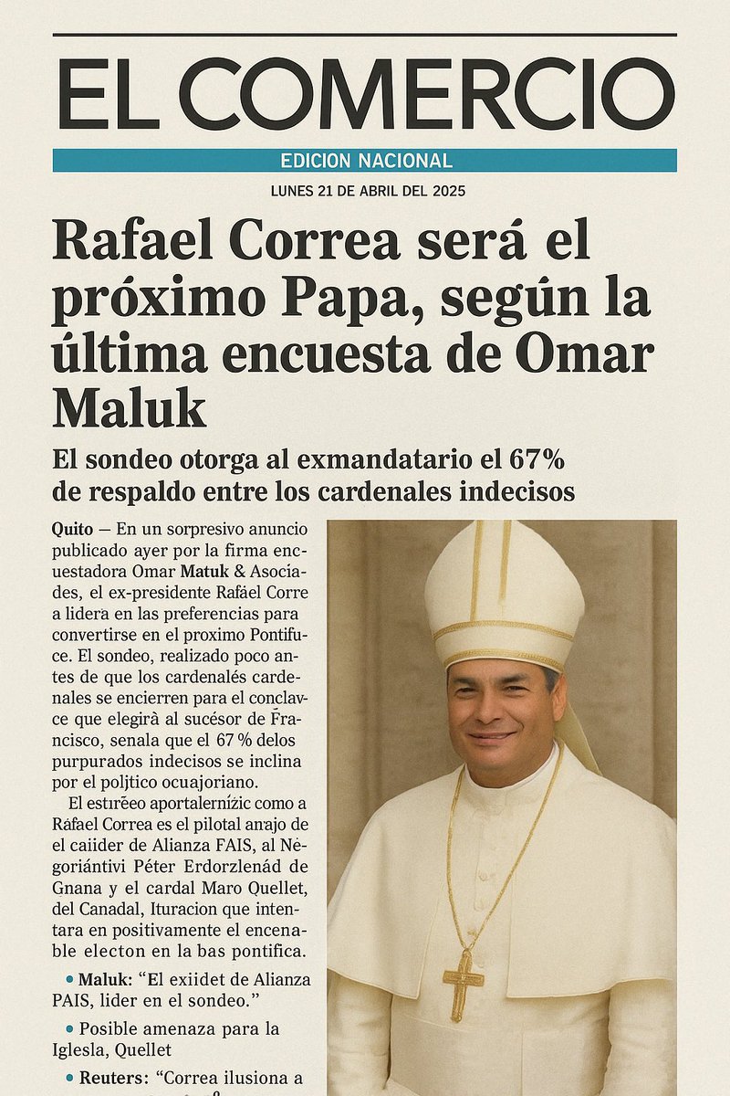 artumoscoso's tweet photo. ¿Quién será el nuevo Papa? Aquí un nuevo sondeo. https://t.co/yw1jsYycyl