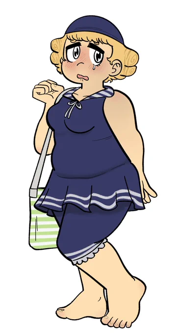 Celina heard beach time was coming but shes still getting used to these new fashions #elwoodtales 