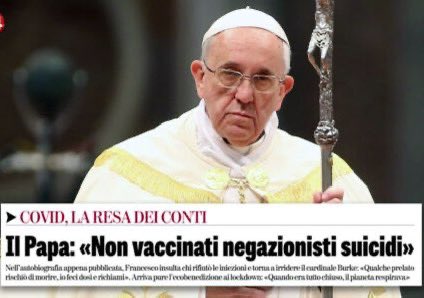 behumaninside's tweet image. Dio non ti chiederà il Green Pass come hai fatto tu…addio #Bergoglio!