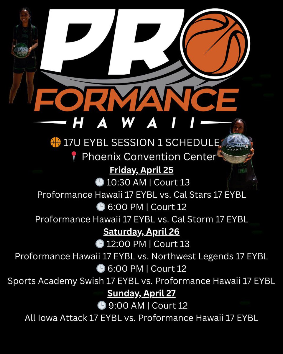 Charlotte’s EYBL Session 1 Schedule.   📍 Phoenix, Arizona