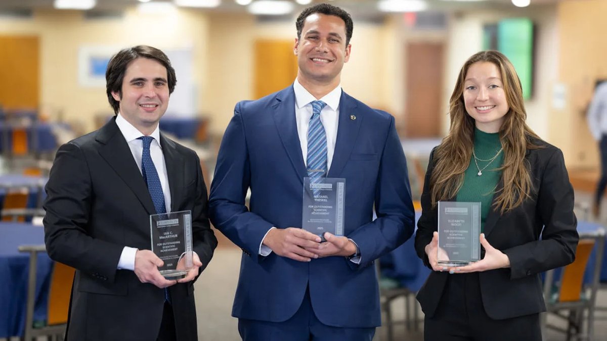 Three Einstein graduate students were honored recently for their contributions to scientific research at the 29th Julius Marmur Award symposium. @EinsteinPHD created the prize in memory of Dr. Marmur, a pioneering molecular biologist and mentor. More at bit.ly/4417Jpo.