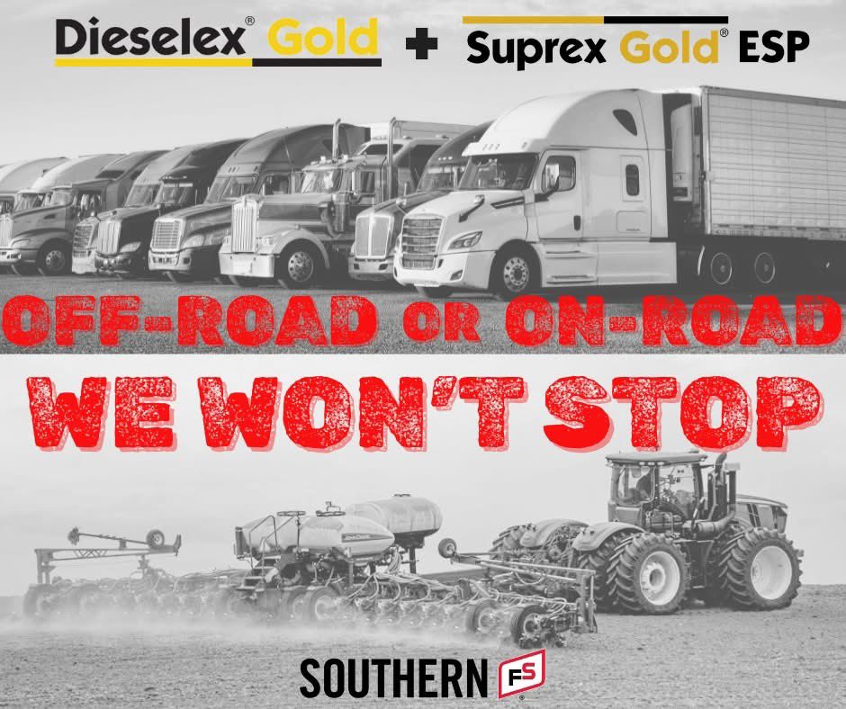 Southern FS (@southern_fs_inc) on Twitter photo 🌾🚛 FARMING TO COMMERCIAL, ON ROAD OR OFF ROAD, WE WON’T STOP WORKING FOR YOU.
Tractors in the field. Rigs on the highway. Whatever you drive, wherever you work we fuel it, we protect it, we keep it moving. 
#southernfs #plant25 #agriculture #dieselex 🌾🚛 FARMING TO COMMERCIAL, ON ROAD OR OFF ROAD, WE WON’T STOP WORKING FOR YOU.
Tractors in the field. Rigs on the highway. Whatever you drive, wherever you work we fuel it, we protect it, we keep it moving. 
#southernfs #plant25 #agriculture #dieselex