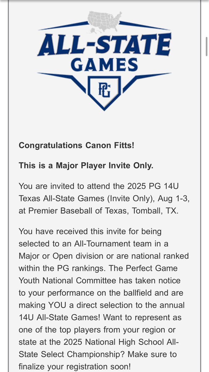 Canon Fitts (@canonfitts29) on Twitter photo I’m so excited to announce that I am invited to the All State Games <a href="/Texas_PG/">Perfect Game Texas</a> <a href="/PGYouthBB/">Perfect Game Youth</a> I’m so excited to announce that I am invited to the All State Games <a href="/Texas_PG/">Perfect Game Texas</a> <a href="/PGYouthBB/">Perfect Game Youth</a>