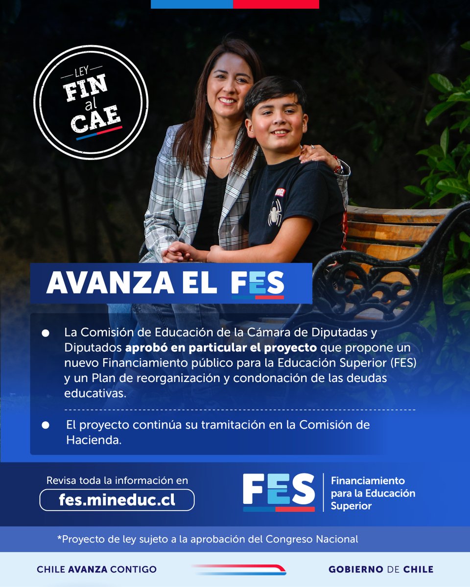 SubseEdSuperior's tweet photo. La Comisión de Educación de la @Camara_cl aprobó en particular el proyecto de ley que busca poner #FINalCAE, propone un Plan de reorganización y condonación de las deudas educativas y un nuevo Financiamiento público para la Educación Superior #FES ✅
https://t.co/kaRzEXrvZf https://t.co/mdHNttGeeG
