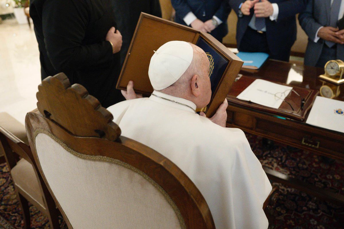 I would pray for Pope Francis, believing him to be a goodly man.
I also prayed to meet him, and had that privilege in February this year. 
We gave him a copy of the Quran and he kissed it, and was happy at the copy of The Muslim Jesus I gave him. 

May he be received with Mercy.