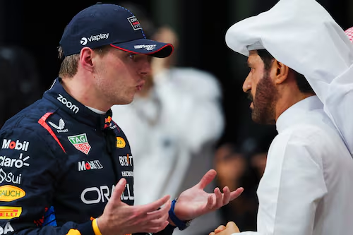 DidMaxScore's tweet photo. Max got a 5s penalty in Saudi that cost him the win. Then @fia President MBS warned him post-race for speaking out. Verstappen stayed quietโbecause new FIA rules threaten fines & bans for criticism. This isnโt racing, itโs censorship. Time to get him out. #F1 #JusticeForMax https://t.co/4d7SByqqHu