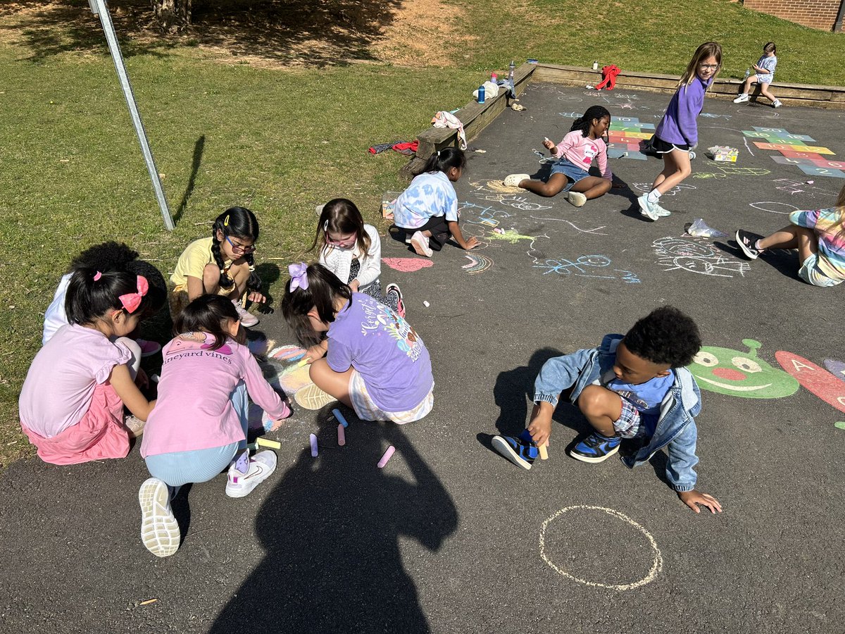 C is for Chalk and Career dress-up day! We had some soccer players, a scientist, fashion designer, and doctor! A budding artist even drew my portrait with chalk. 😉<a href="/DolvinES/">Dolvin ES</a> #abccountdown #makeasplash