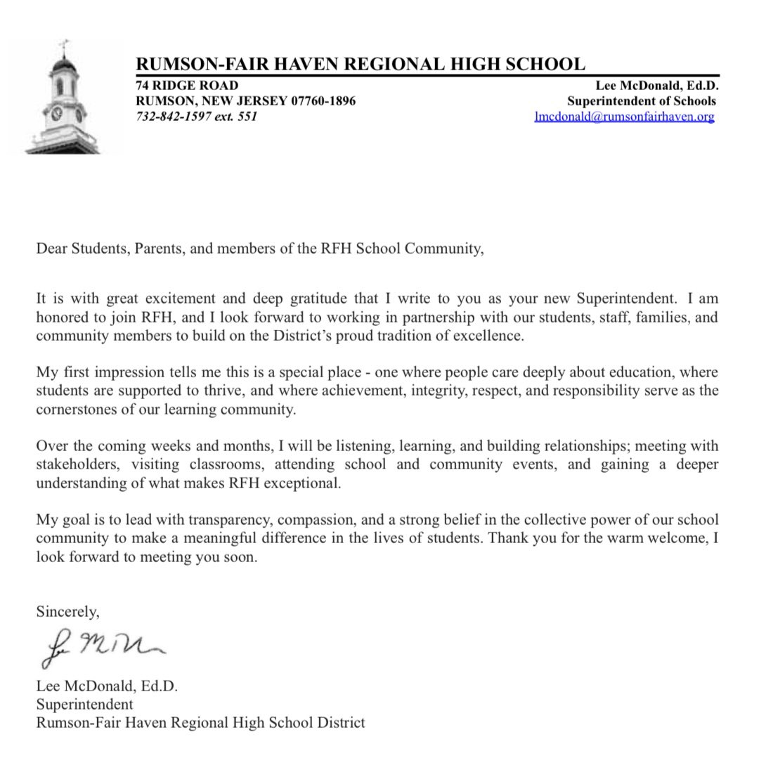 RFH Superintendent tweet media