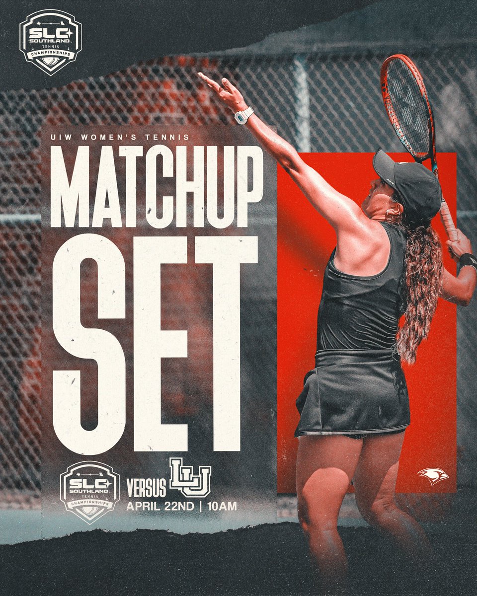 UIWWomensTennis's tweet image. 𝒪𝓊𝓇 𝓂𝒶𝓉𝒸𝒽𝓊𝓅 𝒾𝓈 𝓈𝑒𝓉👌🎾
We will face Lamar at 2 p.m. on Tuesday in the SLC Championships‼️
#TheWord | #TakeFlight