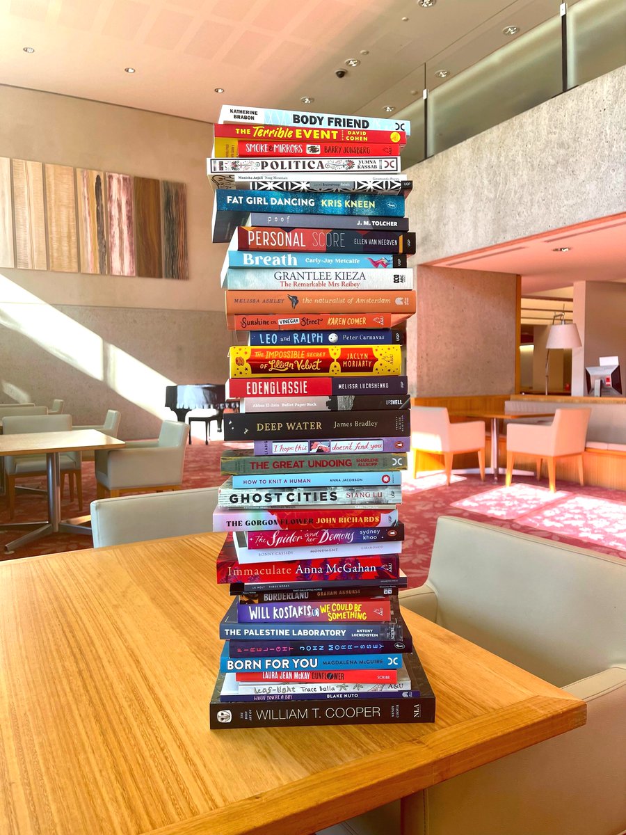 Quick! Don't forget that nominations in all categories of the 2025 Queensland Literary Awards close TODAY at 5pm AEST (Qld time)  
🍍 ow.ly/qyQj50Vs4og is a great place to start your nomination
Image: 2024 shortlisted books