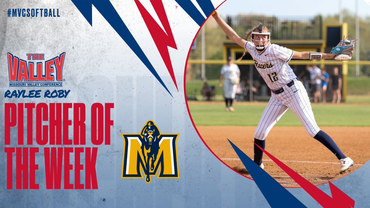 Missouri Valley Conference (@mvcsports) on Twitter photo Pitcher of the Week➡️Raylee Roby
<a href="/RacersSoftball/">Murray State Softball</a>
▪️Roby picked up two wins on the weekend without allowing a single earned run. Pitching 12.2 innings across two games, the sophomore allowed just eight hits as batters hit just .178 against her on the weekend.
#MVCSoftball Pitcher of the Week➡️Raylee Roby
<a href="/RacersSoftball/">Murray State Softball</a>
▪️Roby picked up two wins on the weekend without allowing a single earned run. Pitching 12.2 innings across two games, the sophomore allowed just eight hits as batters hit just .178 against her on the weekend.
#MVCSoftball
