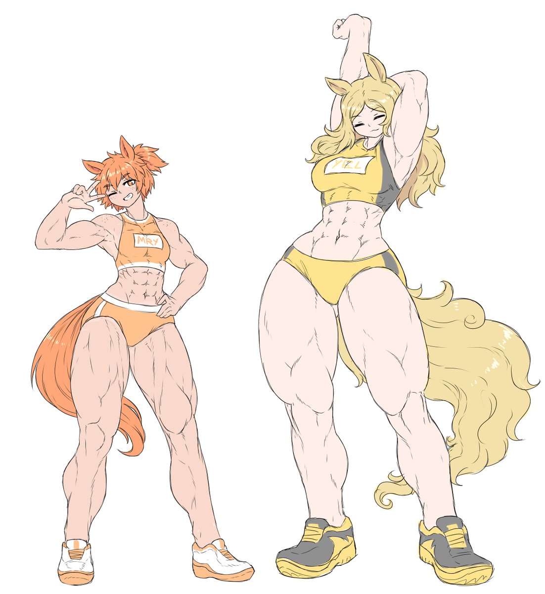 Jovial and her yellow gf 
#horseracetests