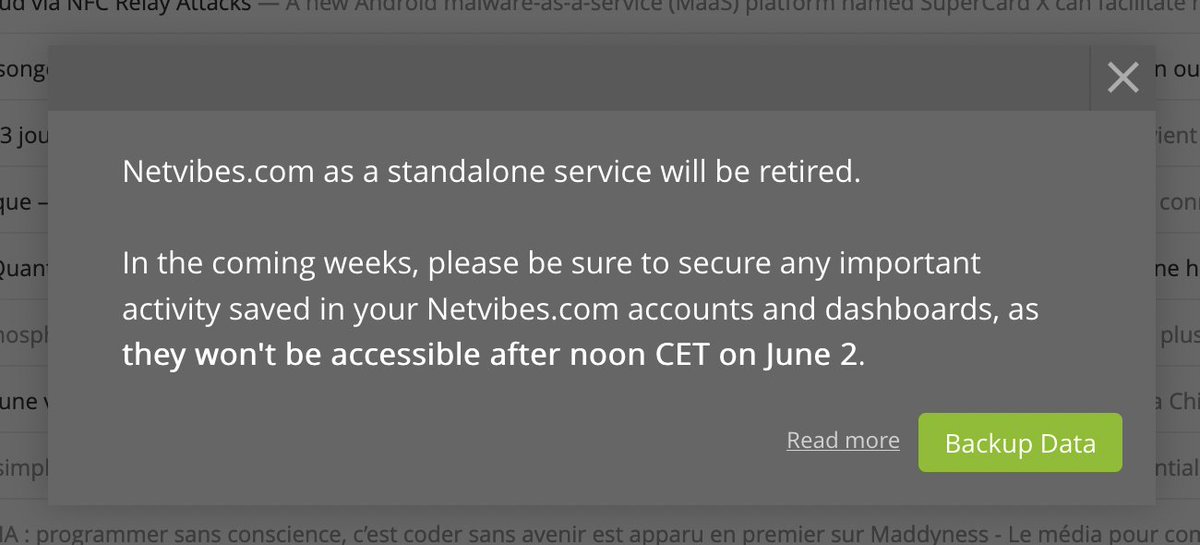 c100k_'s tweet image. The end of an era #netvibes.