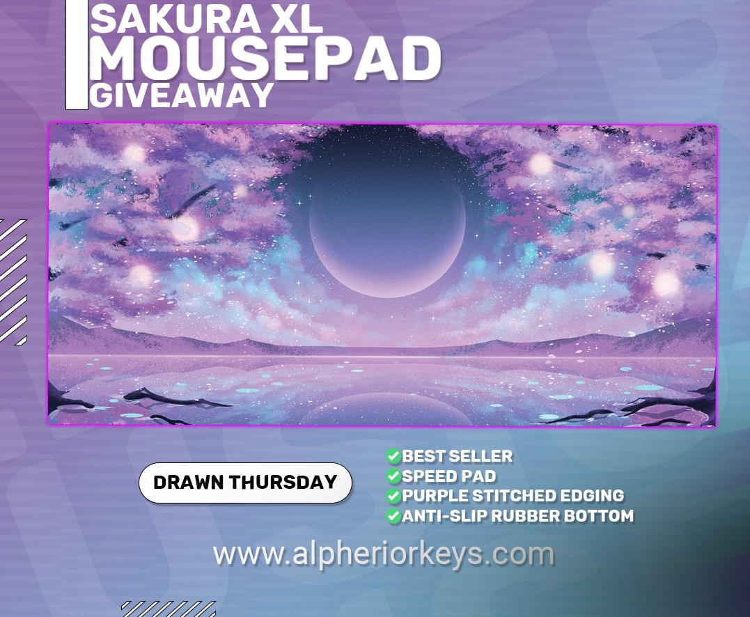 🌸FREE MOUSEPAD!?🌸
Hello all of you beautiful gamers! This time we're g1ving away our awesome Sakura XL Mousepad💕

To Join
-Like &amp; Repost😘
-Follow us🥰
-Comment🌸

Winner will be Drawn Thursday! GL&amp;HF🥳US Only