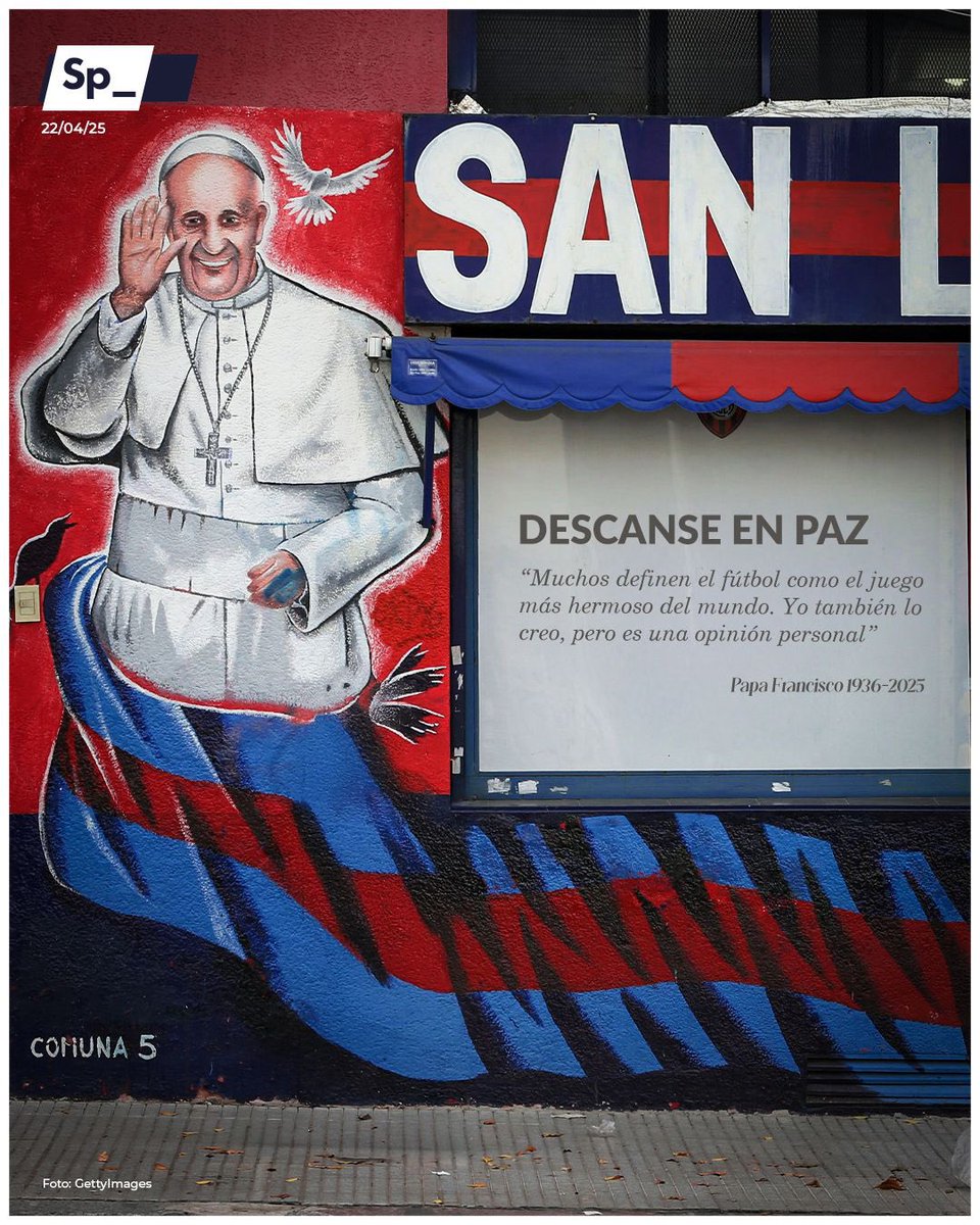 DESCANSE EN PAZ 🕊️
«Muchos definen el fútbol como el juego más hermoso del mundo. Yo también lo creo, pero es una opinión personal» [Papa Francisco 1936-2025]