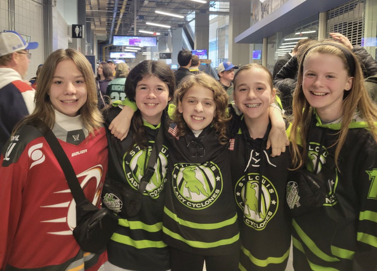 Teammates and friends for life! 😁💚 #stlladycyclones #stlgirlshockey #girlshockey