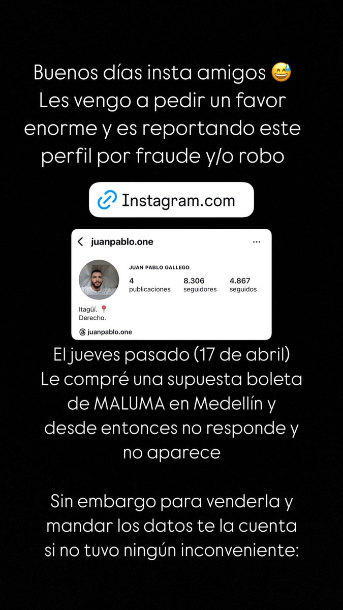 mialteregoandI's tweet photo. Vengo a quemar el día de hoy a este man, ofreciendo boletas y recibiendo consignaciones para luego dejar de responder, igual ya realice el debido proceso para estos casos en Bancolombia y fiscalía.
 
😪 https://t.co/KT8pxx0AQz