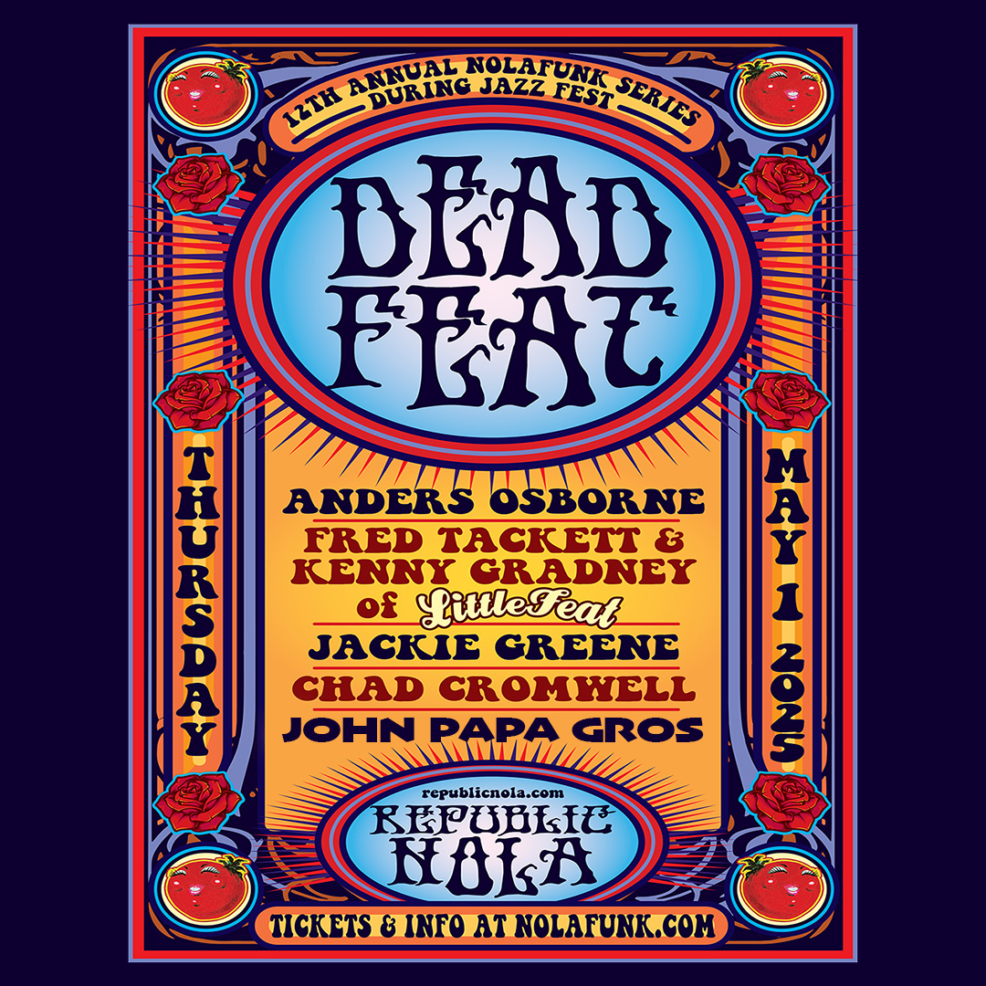 Experience a one-of-a-kind project on May 1 at @republicnola, diving into the music of The Grateful Dead and Little Feat with New Orleans’ own @andersosborne , @thejackiegreene , members of @littlefeat_official , <a href="/chad/">Chad</a>.cromwell and @johnpapagros