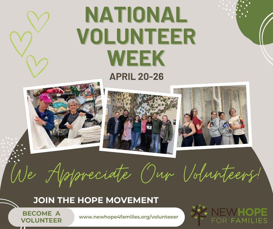 Our volunteers are the foundation of the hope movement!  We appreciate all of our volunteers who give their time and energy to help the families and children that we serve. Together, we are making Bloomington a better place for everyone to live. #NationalVolunteerWeek