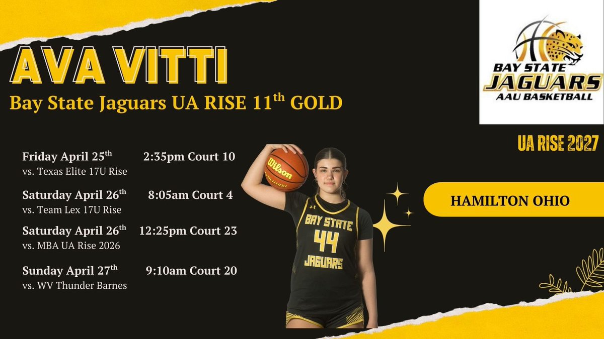 Ava Vitti (@avavitti44_22) on Twitter photo Excited to play this weekend at Spooky Nook in Hamilton OH with <a href="/BayStateJags/">Bay State Jaguars</a> family 💛🐆<a href="/DanB1222/">CoachDan</a> <a href="/CoachSchollNCSA/">Nicole Scholl</a> <a href="/CoachLeslieMN/">Coach Leslie</a> <a href="/LaurieBollin/">LAURIE BOLLIN</a> <a href="/CoachTyMosley/">Coach Tyreik Mosley</a> Excited to play this weekend at Spooky Nook in Hamilton OH with <a href="/BayStateJags/">Bay State Jaguars</a> family 💛🐆<a href="/DanB1222/">CoachDan</a> <a href="/CoachSchollNCSA/">Nicole Scholl</a> <a href="/CoachLeslieMN/">Coach Leslie</a> <a href="/LaurieBollin/">LAURIE BOLLIN</a> <a href="/CoachTyMosley/">Coach Tyreik Mosley</a>