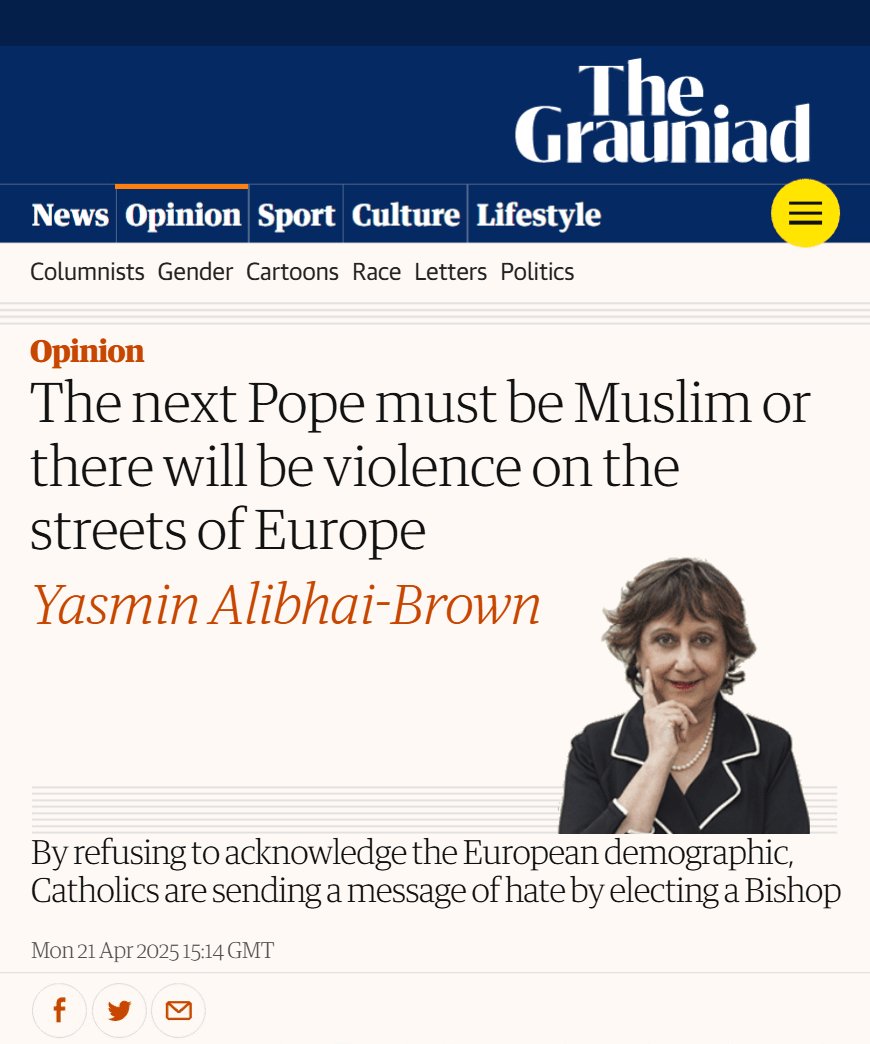 The next Pope must be Muslim or there will be violence on the streets of Europe | Yasmin Alibhai-Brown