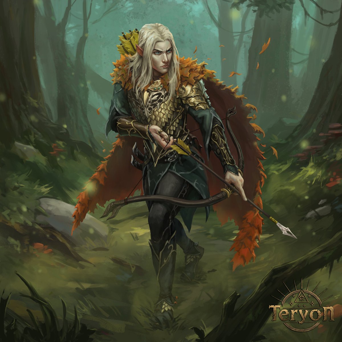 Urudin (Elf) character illustration for an upcoming TTRPG, Teryon!

Had a really fun time working with the director to figure out the style and proportions of the characters.

#elfart #ttrpg #fantasyart #illustration