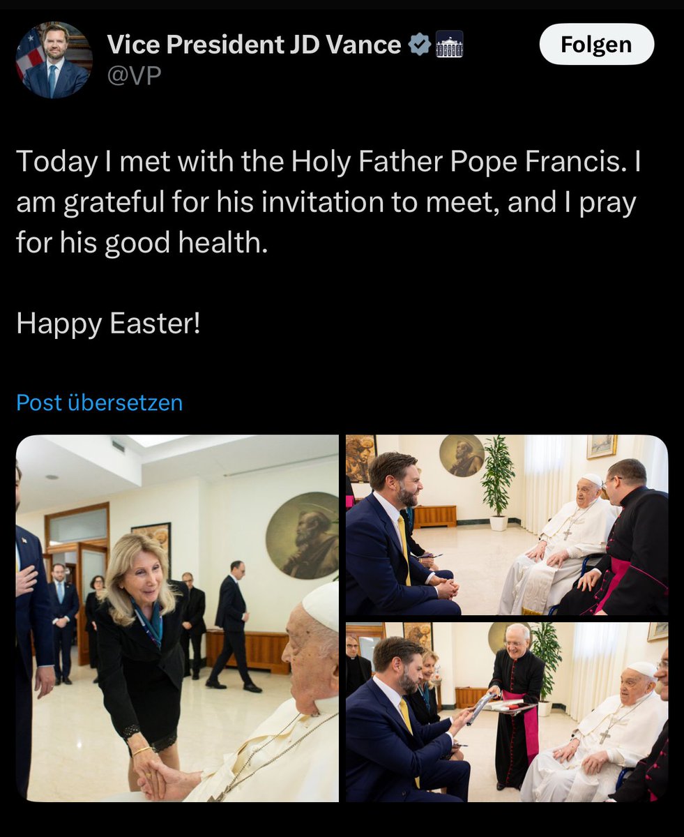 Notfallprogramm's tweet image. Wir sehen auf den Bildern einen Mann, der innerlich schon längst tot ist, und den Papst.