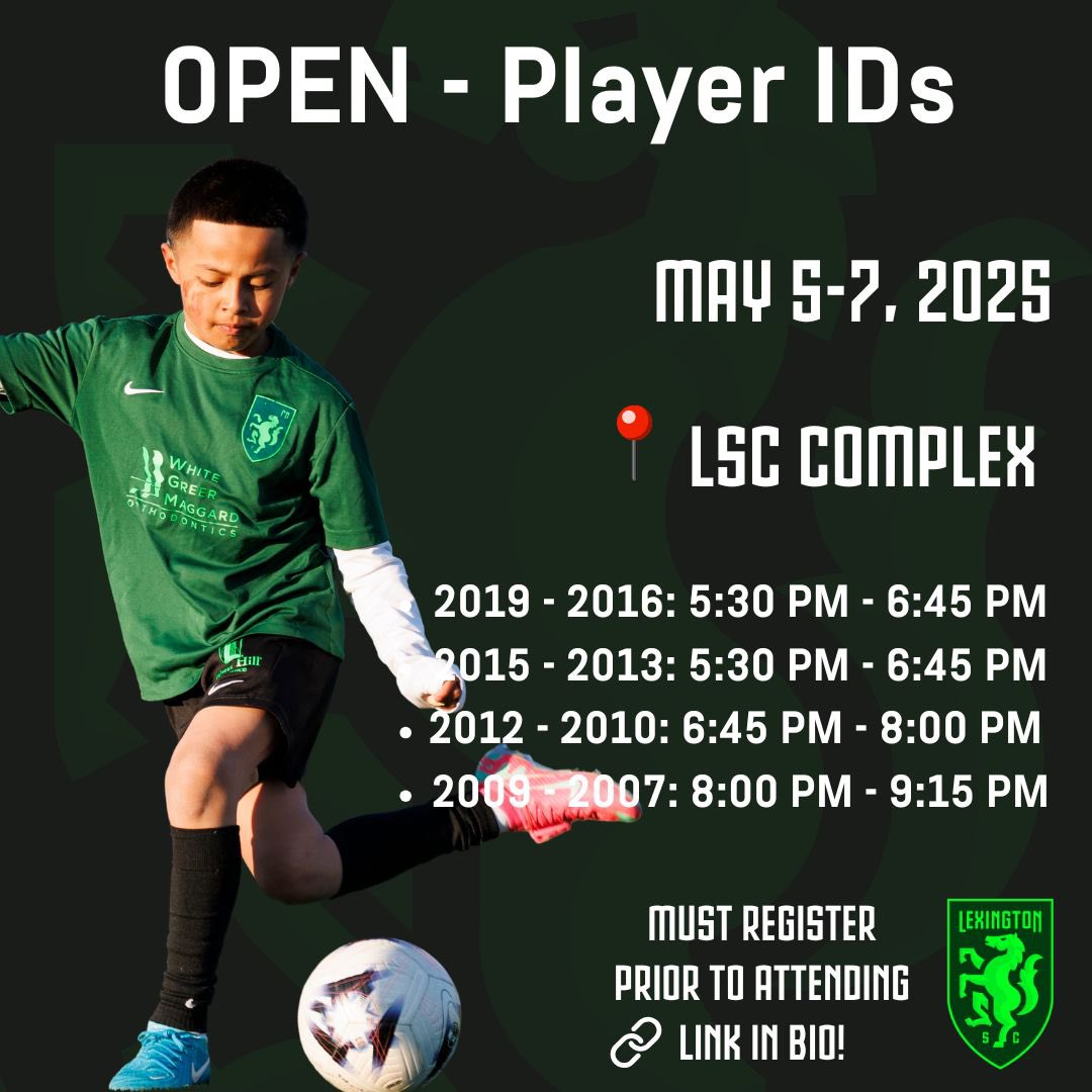 LSCyouth's tweet photo. 📣 PLAYER ID ALERT!

We’re hosting OPEN Player IDs and we want to see YOU bring the energy, the skills, and the passion.
This is your shot – don’t miss it!
📅 May 5 - 7
📍 LSC Complex
👉 Register at the link below! https://t.co/hfo5ID19NS