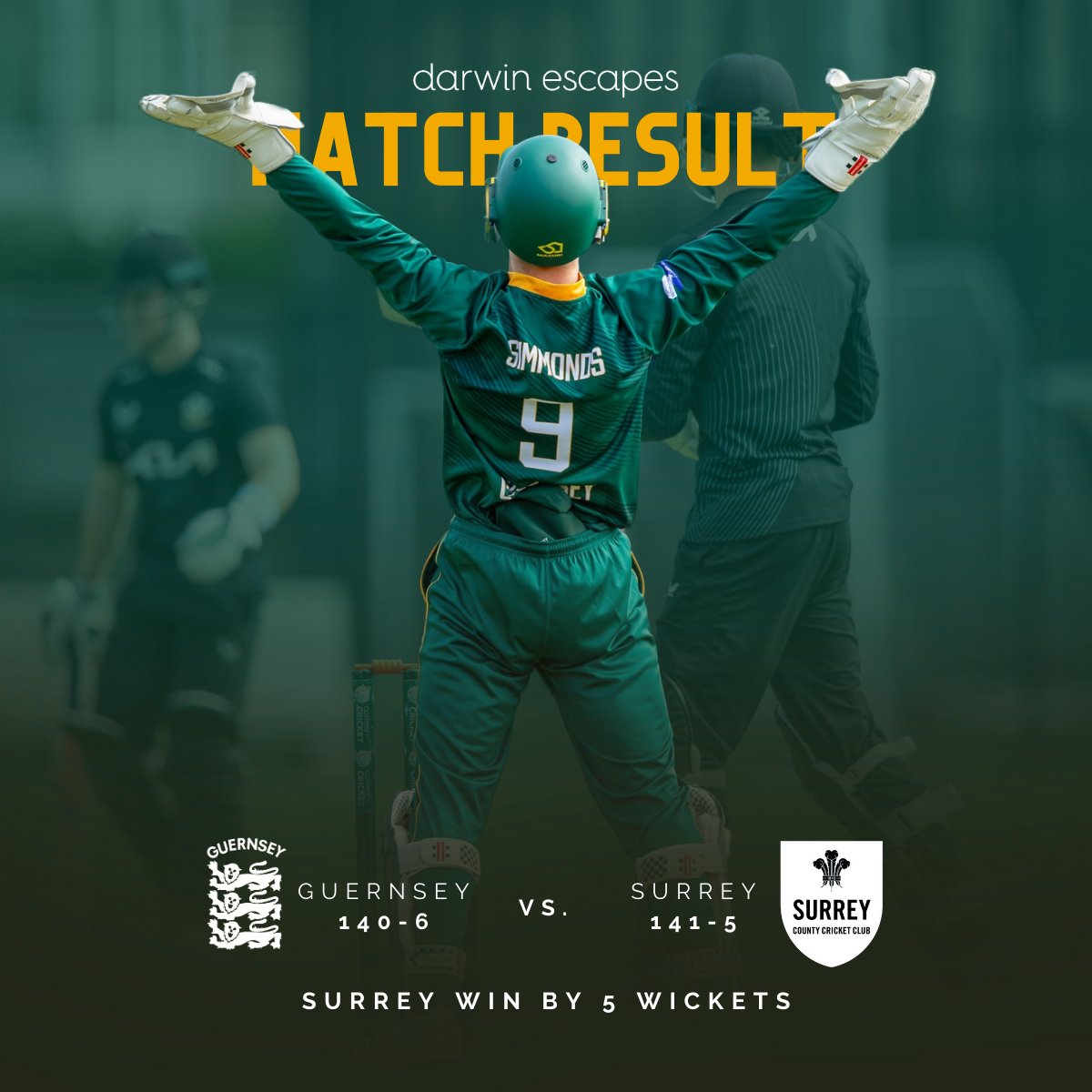 Guernsey Cricket (@guernseycricket) on Twitter photo We finish the Academy Cup with a narrow 5-wicket loss, as <a href="/surreycricket/">Surrey Cricket</a> Academy chased down our 140 with an over to spare.
Adam Martel was the pick of the bowlers, finishing with 2 for 9 from his 2 overs.
A tight contest to wrap up the series.
📸 - <a href="/MartinGrayphoto/">Martin Gray</a> We finish the Academy Cup with a narrow 5-wicket loss, as <a href="/surreycricket/">Surrey Cricket</a> Academy chased down our 140 with an over to spare.
Adam Martel was the pick of the bowlers, finishing with 2 for 9 from his 2 overs.
A tight contest to wrap up the series.
📸 - <a href="/MartinGrayphoto/">Martin Gray</a>