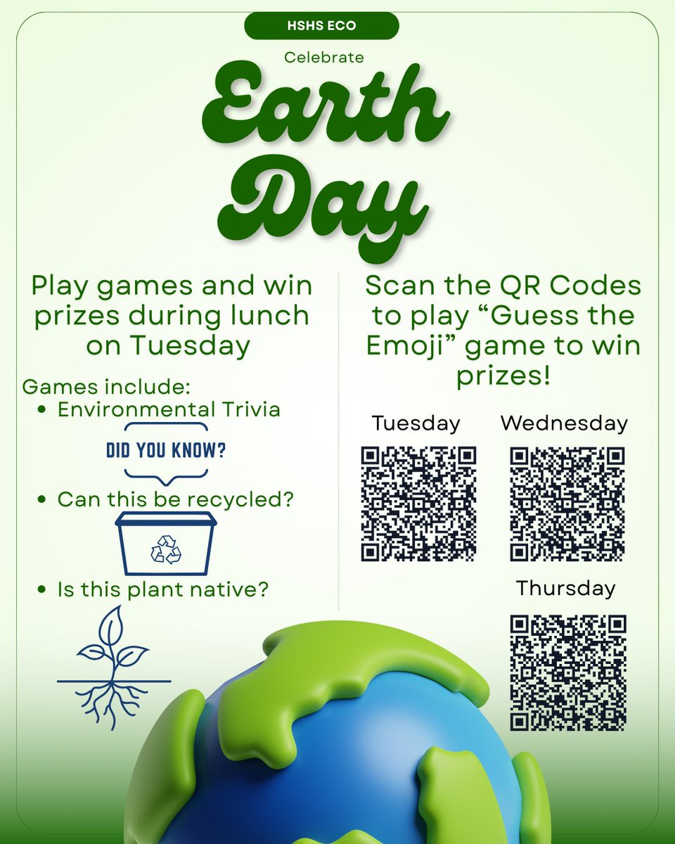 Tomorrow is Earth day! Be sure to check out all our Eco Club is offering! #SouthPride #earthday