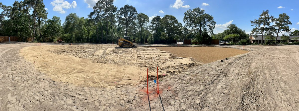 Champions GC (Houston TX) getting greens mix pushed in along with some bunker edging and bowling out. We are getting closer &amp; closer! Irrigation goes in soon. <a href="/TreyKempGCA/">Trey Kemp</a> #GrahamGolf