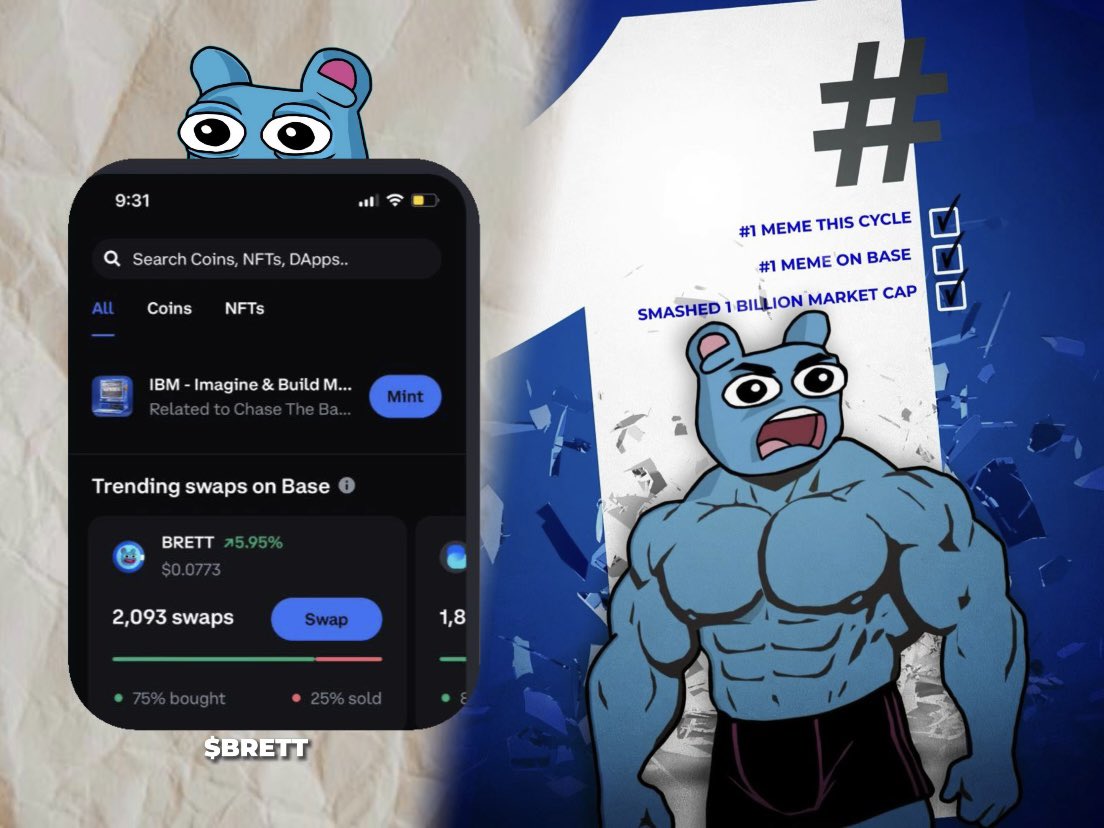 flipper (@flipperg82) on Twitter photo When we all make posts about $BRETT
It's not about making money, it's about achieving a common target
We're all striving for $BRETT to reach deca billions
All these posts are made to achieve a COMMON target🎯
1$ MINIMUM with easy When we all make posts about $BRETT
It's not about making money, it's about achieving a common target
We're all striving for $BRETT to reach deca billions
All these posts are made to achieve a COMMON target🎯
1$ MINIMUM with easy