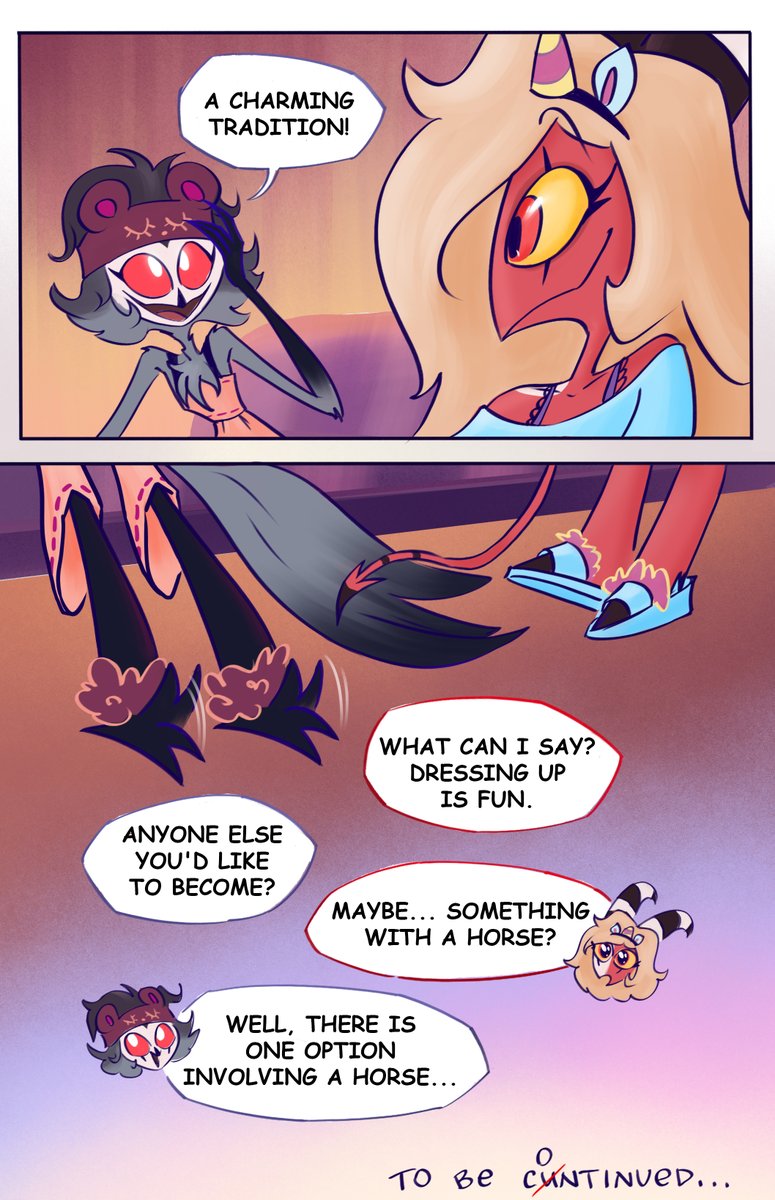 lis_lass's tweet image. Blitz and Stolas are starting a new tradition!
Movies, cute outfit swaps, and a dash of flirting 
(｡- .•) -`♡´-
Day One - Slumber Party! Let&apos;s go!✨
#FemBlitzWeek @FemBlitzWeek 
#Stolitz #HelluvaBoss #Stolas #Blitz