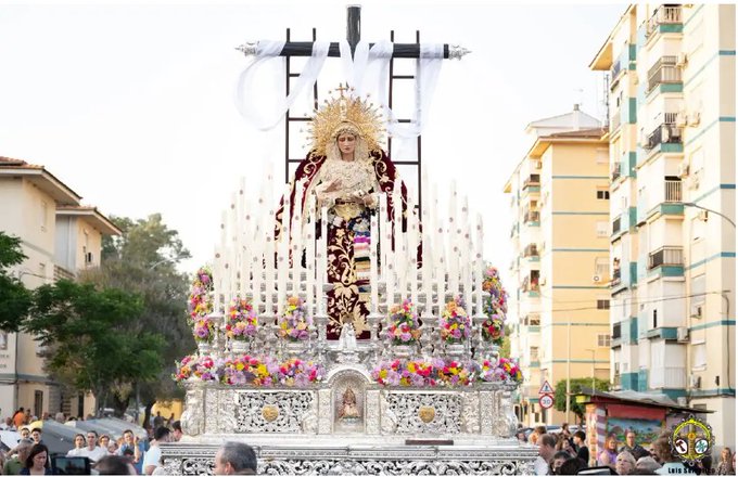 Horario e Itinerario Traslado de IDA a Colegial del Divino Salvador de los Desamparados de Alcosa para presidir Pregón de Gloria. Sevilla 01 de Mayo del 2025
