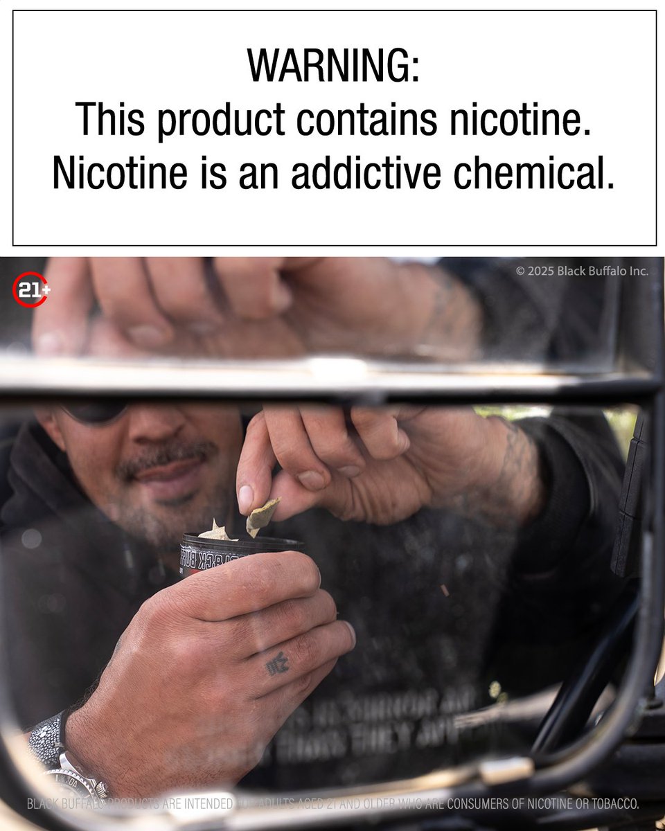 BrendanSchaub's tweet image. Hummer + @BlackBuffaloInc. Doesn’t get any more American than that
Black Buffalo products are intended for adults aged 21 or older who are consumers of nicotine or tobacco. #ad #sponsored #tobacco #diplife #blackbuffalo