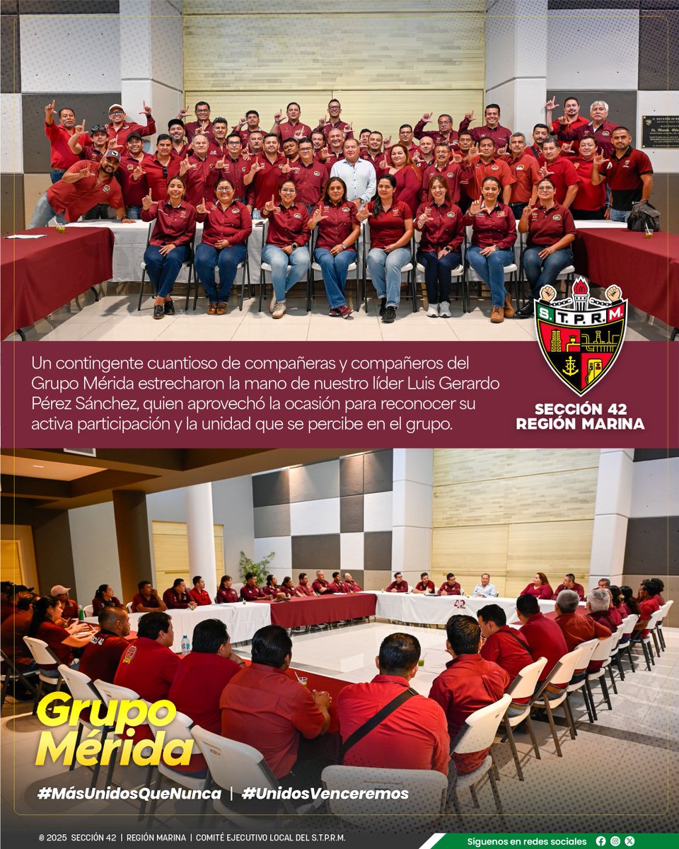 Con la participación de la mayoría de sus integrantes, el Grupo Mérida convivió este medio día con nuestro Líder Luis Gerardo Pérez Sánchez, a quien le dieron a conocer las actividades y proyectos en marcha del grupo.

Así también, nuestro líder aprovechó la ocasión para