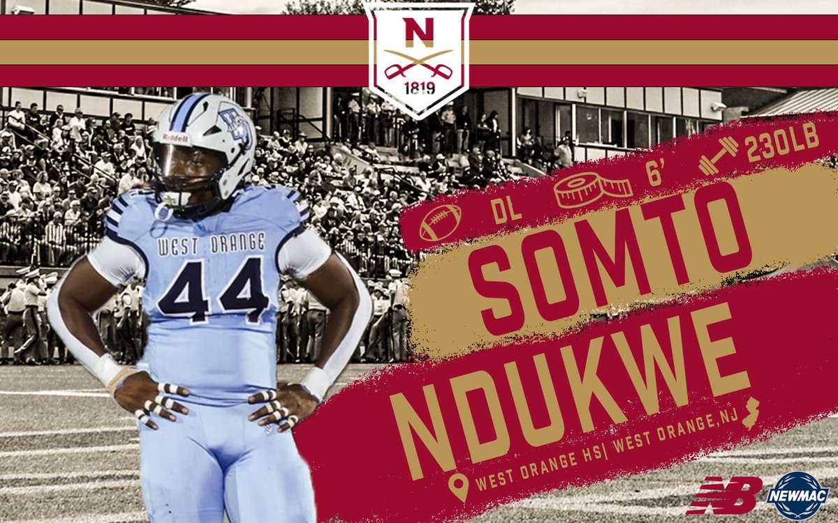 🖊️Somtochukwu Ndukwe
🏈Defensive Line
⚖️6' 230lbs 
🎒West Orange, NJ
🏫<a href="/WestOrangeHSFB/">WestOrangeHSFootball</a> 
🏆Sectional Champs, National Honor Society
📖Mechanical Engineering 
🪖Corps of Cadets